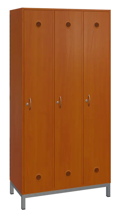 SSLN - 180 - 90 šatní skříň 3-dvéřová, 1800x900x400 mm, kovové nohy, třešeň šumavská